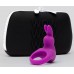 Мощное эрекционное перезаряжаемое виброкольцо с клиторальным зайчиком Happy Rabbit с футляром для хранения - фиолетовое